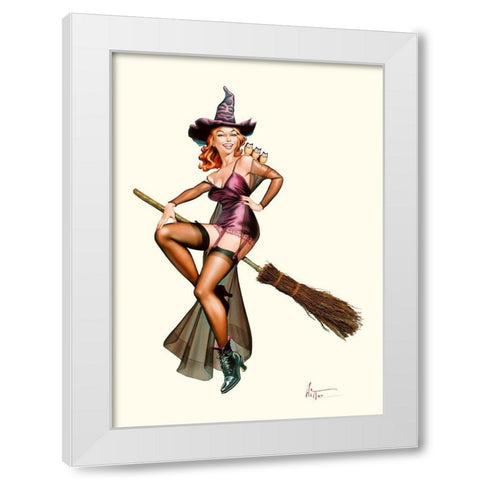 Chouette sorciere White Modern Wood Framed Art Print by Hitte, Patrick