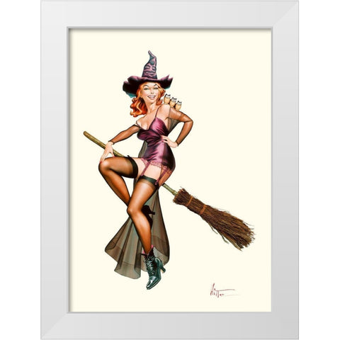 Chouette sorciere White Modern Wood Framed Art Print by Hitte, Patrick