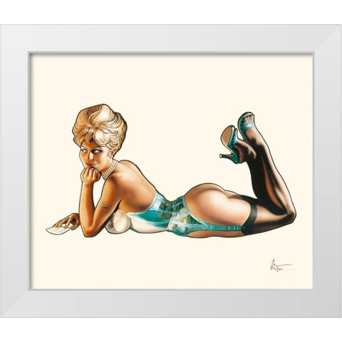 Miss Pacifique White Modern Wood Framed Art Print by Hitte, Patrick