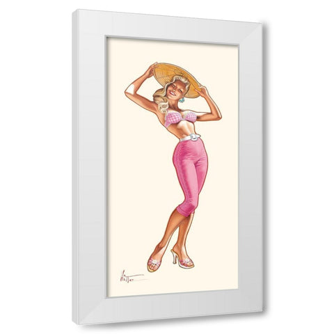 Rose soleil White Modern Wood Framed Art Print by Hitte, Patrick