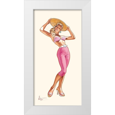 Rose soleil White Modern Wood Framed Art Print by Hitte, Patrick