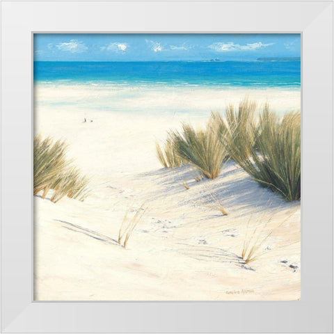 Footprints in the Sand White Modern Wood Framed Art Print by Atkinson, Caroline