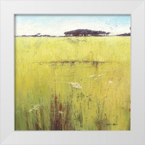 Fields and Hedgerows White Modern Wood Framed Art Print by Atkinson, Caroline