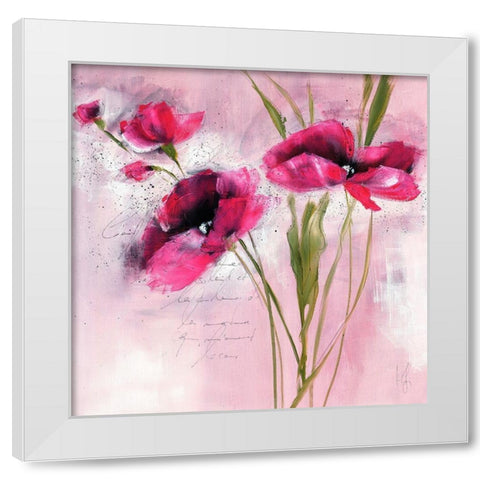 Pink Flower I White Modern Wood Framed Art Print by Zacher-Finet, Isabelle