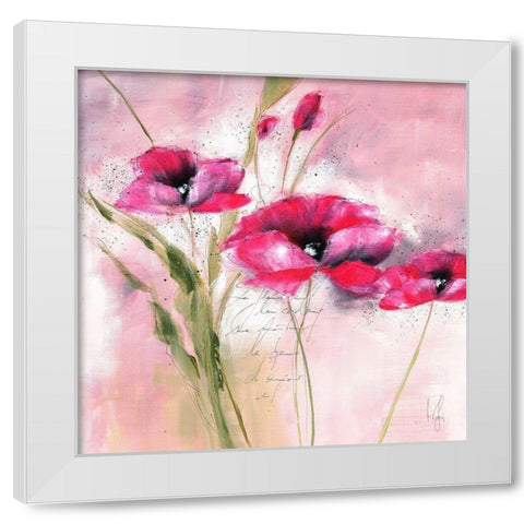 Pink Flower II White Modern Wood Framed Art Print by Zacher-Finet, Isabelle