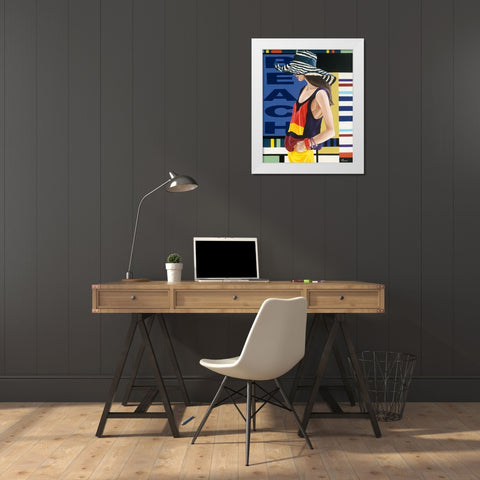 Femme 9 White Modern Wood Framed Art Print by Bernard, Anne