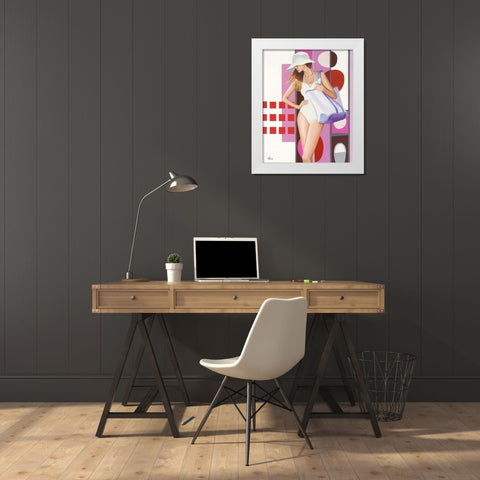 Femme 28 White Modern Wood Framed Art Print by Bernard, Anne