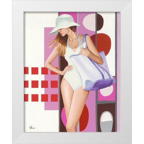 Femme 28 White Modern Wood Framed Art Print by Bernard, Anne