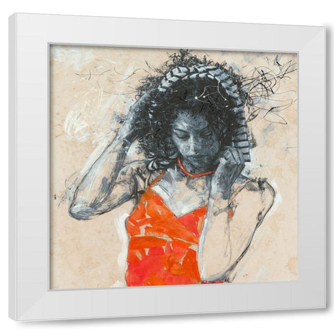 Making a Turban White Modern Wood Framed Art Print by Longo, Massimiliano