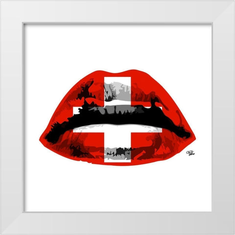 Switzerland Kiss White Modern Wood Framed Art Print by Paslier, Morgan