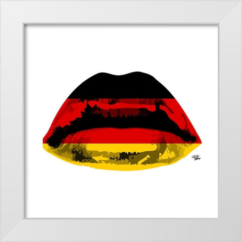 German Kiss White Modern Wood Framed Art Print by Paslier, Morgan