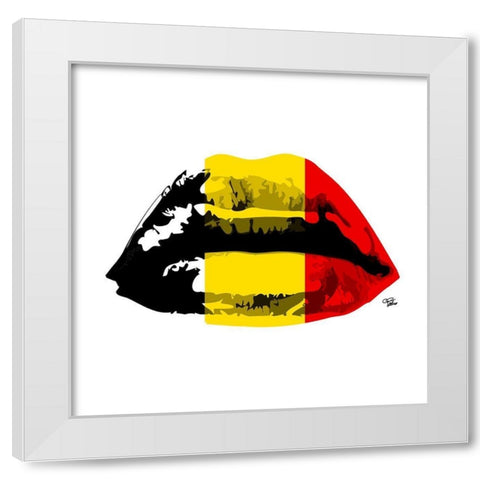 Belgium Kiss White Modern Wood Framed Art Print by Paslier, Morgan