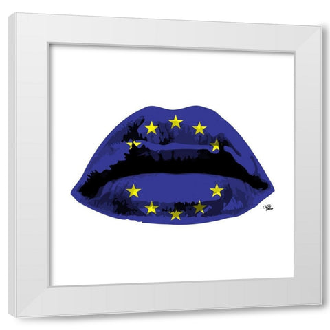 Euro Kiss White Modern Wood Framed Art Print by Paslier, Morgan