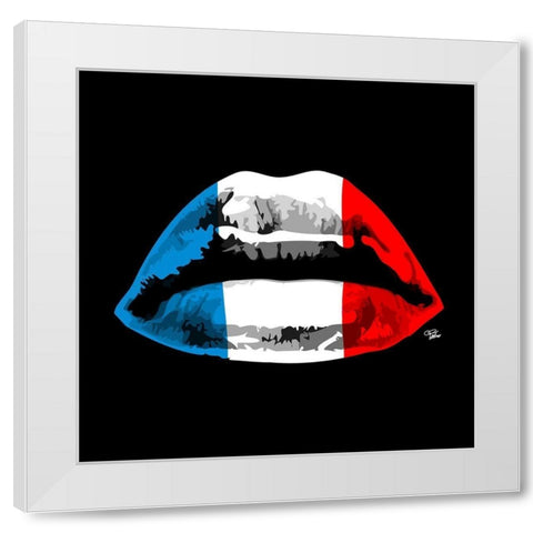 French Kiss White Modern Wood Framed Art Print by Paslier, Morgan