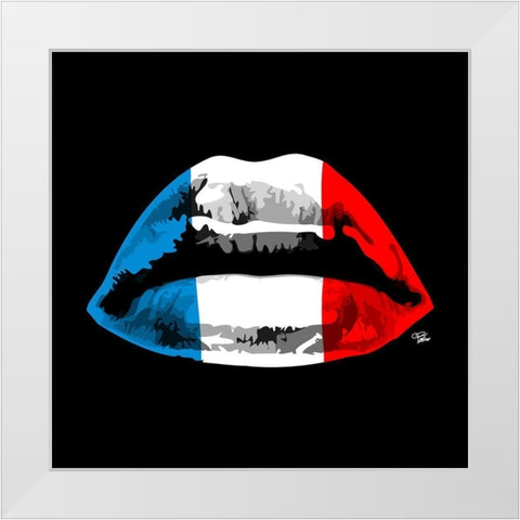 French Kiss White Modern Wood Framed Art Print by Paslier, Morgan