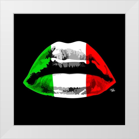 Italian Kiss White Modern Wood Framed Art Print by Paslier, Morgan