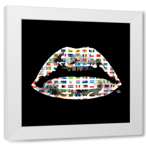 World Kiss White Modern Wood Framed Art Print by Paslier, Morgan