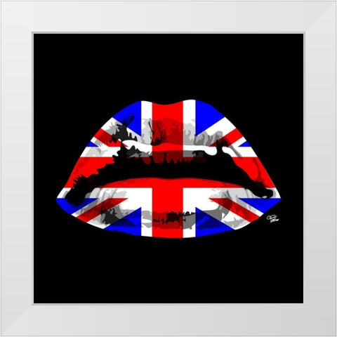 England Kiss White Modern Wood Framed Art Print by Paslier, Morgan