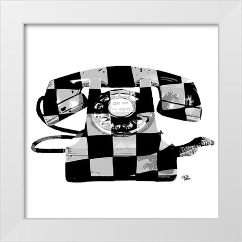 Chess Phone White Modern Wood Framed Art Print by Paslier, Morgan