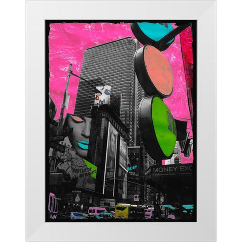 Times Square White Modern Wood Framed Art Print by Simonutti, Riccardo