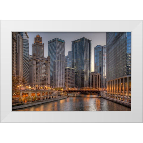 Peaceful Chicago White Modern Wood Framed Art Print by Terrible, Aurelien