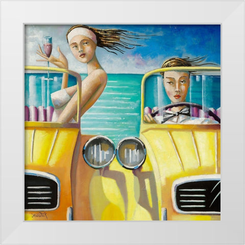 2 CV White Modern Wood Framed Art Print by Cornee, Patrick