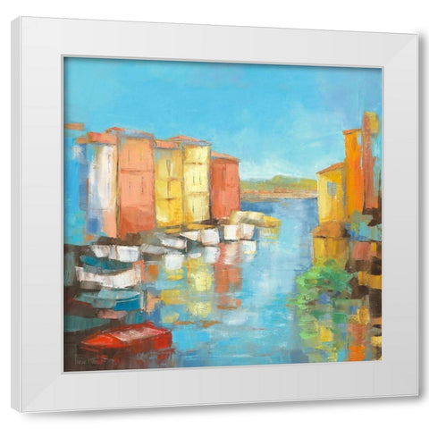 Martigues White Modern Wood Framed Art Print by Pivier-Attolini, Regine
