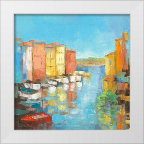 Martigues White Modern Wood Framed Art Print by Pivier-Attolini, Regine
