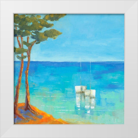 Mediterranee I White Modern Wood Framed Art Print by Pivier-Attolini, Regine