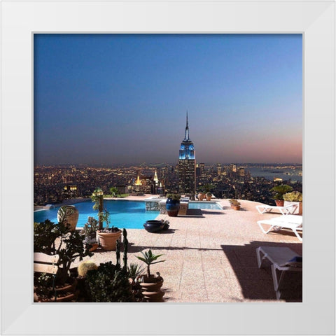 Beautiful View of New York White Modern Wood Framed Art Print by MN.FF