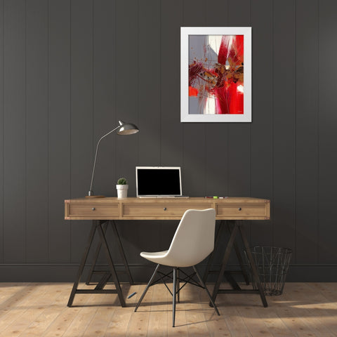 Confidences White Modern Wood Framed Art Print by Ball, Veronique