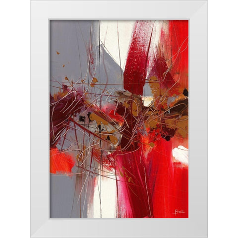 Confidences White Modern Wood Framed Art Print by Ball, Veronique