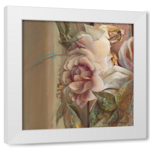 Les roses de mon jardin II White Modern Wood Framed Art Print by Amrhein, Elvira