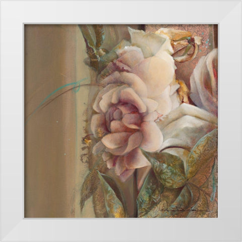 Les roses de mon jardin II White Modern Wood Framed Art Print by Amrhein, Elvira