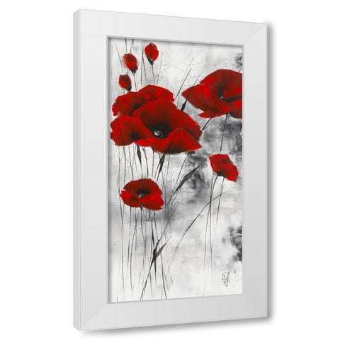 Pavot d hiver VIII White Modern Wood Framed Art Print by Zacher-Finet, Isabelle