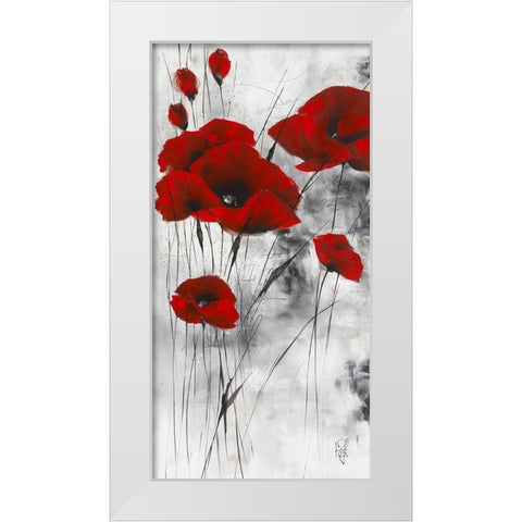 Pavot d hiver VIII White Modern Wood Framed Art Print by Zacher-Finet, Isabelle