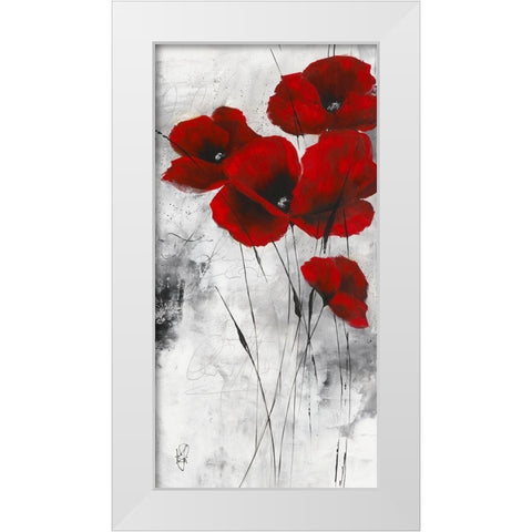 Pavot d hiver IX White Modern Wood Framed Art Print by Zacher-Finet, Isabelle