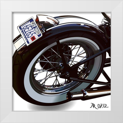 Bobber Detail White Modern Wood Framed Art Print by Strapelias - PR, Pierre