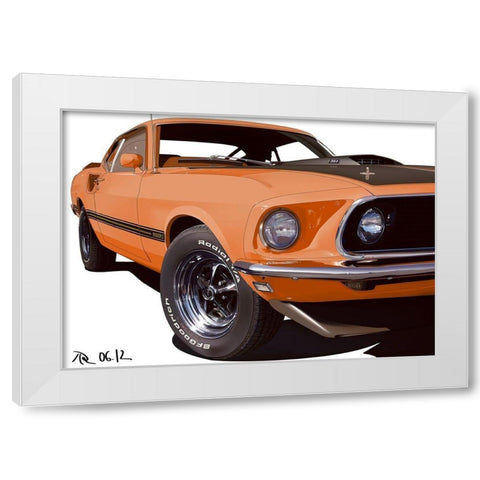 MACH I Orange White Modern Wood Framed Art Print by Strapelias - PR, Pierre