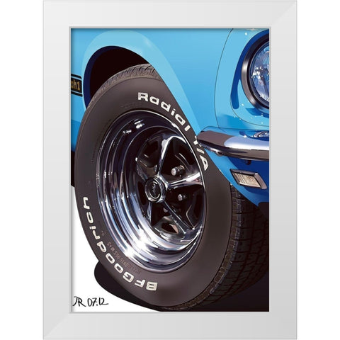 MACH I Blue Detail White Modern Wood Framed Art Print by Strapelias - PR, Pierre