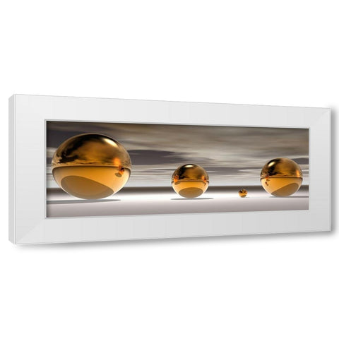 Golden Bowl I White Modern Wood Framed Art Print by Hillert, Peter