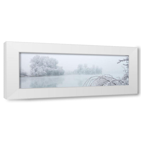 Winterlandschaft II White Modern Wood Framed Art Print by Hillert, Peter