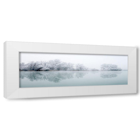 Winterlandschaft III White Modern Wood Framed Art Print by Hillert, Peter