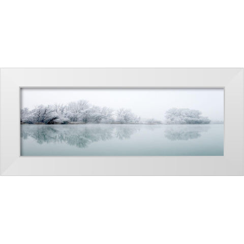 Winterlandschaft III White Modern Wood Framed Art Print by Hillert, Peter