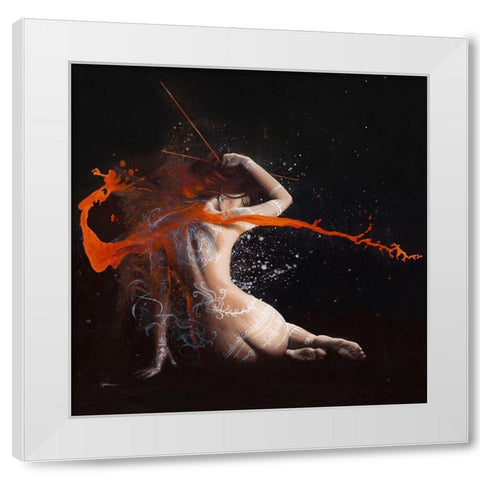 Samidha I White Modern Wood Framed Art Print by Cazal, Cedric