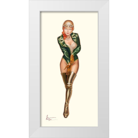 Au depart White Modern Wood Framed Art Print by Hitte, Patrick