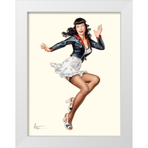 Betty danse White Modern Wood Framed Art Print by Hitte, Patrick
