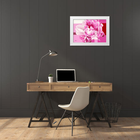 Pivoine V White Modern Wood Framed Art Print by Bernard, Anne