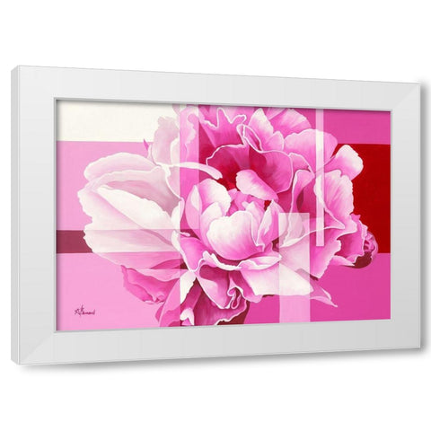 Pivoine V White Modern Wood Framed Art Print by Bernard, Anne
