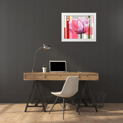 Pavot I White Modern Wood Framed Art Print by Bernard, Anne